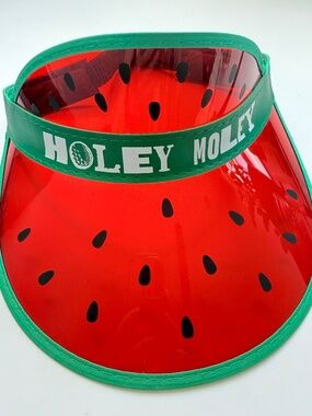 Watermelon Print Sun Visor Red Green Novelty Golf Hat